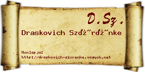 Draskovich Szörénke névjegykártya